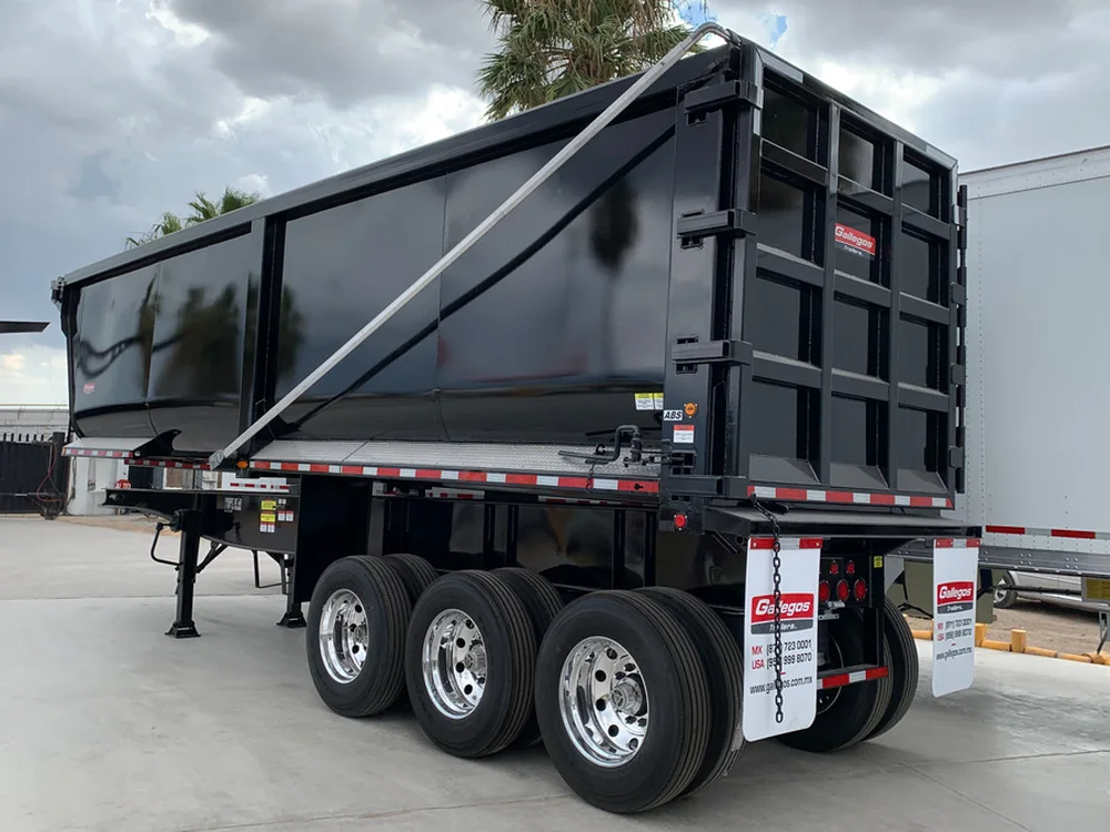 Two-axle demolition end dump trailer