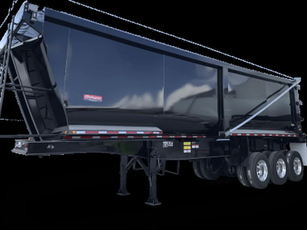 Three-axle demolition end dump trailer